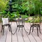 Costway 3PCS Patio Dining Set Aluminum Bistro Attached Removable Ice Bucket